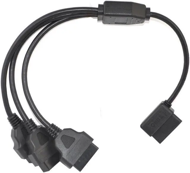 Alt view image 6 of 6 - iKKEGOL OBD2 OBDII 1 to 3 Ultra Low Profile 16 Pin Male to Female Y Splitter Cord Diagnostic Extension Cable 50cm / 20"