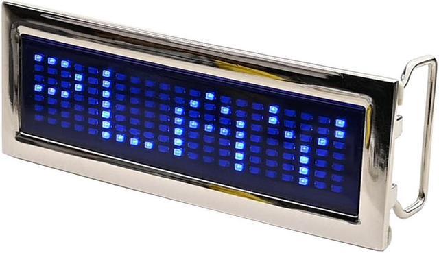 Alt view image 3 of 3 - iKKEGOL Programmable Blue DIY Text Name Flash LED Chrome Scrolling Belt Buckle Disc Christmas Xmas Party Gift (Blue)
