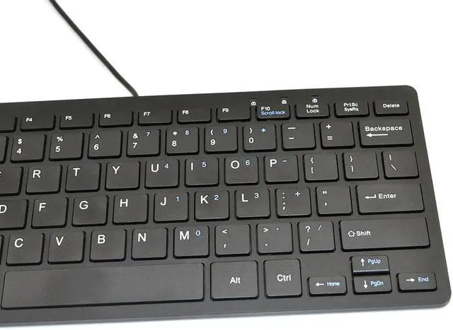 Alt view image 6 of 7 - iKKEGOL Mini USB Slim Wired 78 Key Small Compact Keyboard for Desktop Laptop PC Win 7 - Black