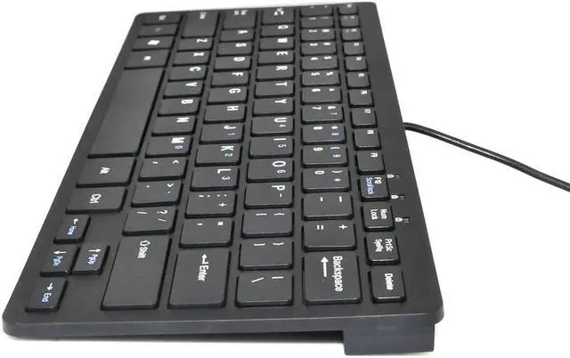 Alt view image 2 of 7 - iKKEGOL Mini USB Slim Wired 78 Key Small Compact Keyboard for Desktop Laptop PC Win 7 - Black