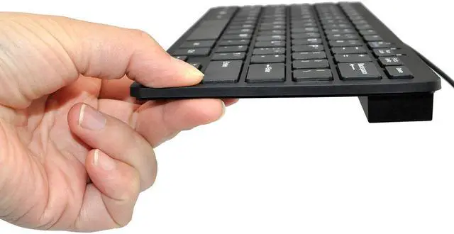 Alt view image 3 of 7 - iKKEGOL Mini USB Slim Wired 78 Key Small Compact Keyboard for Desktop Laptop PC Win 7 - Black