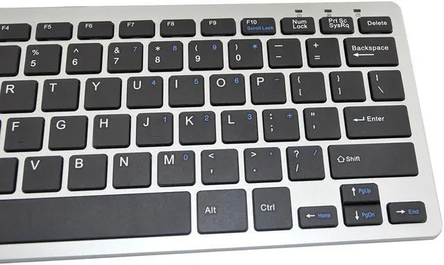 Alt view image 7 of 7 - iKKEGOL Mini USB Slim Wired 78-Key Small Compact Keyboard for Desktop Laptop PC Win 7 - Silver/Black