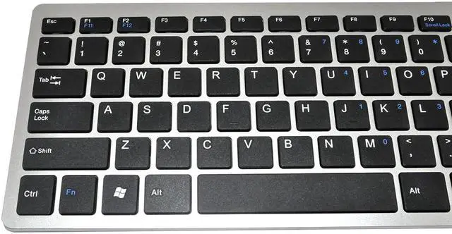 Alt view image 5 of 7 - iKKEGOL Mini USB Slim Wired 78-Key Small Compact Keyboard for Desktop Laptop PC Win 7 - Silver/Black