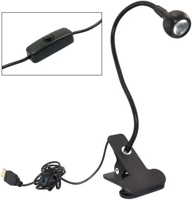 Alt view image 2 of 7 - iKKEGOL USB Clip on LED Table Desk Reading Lamp Light for Laptop Keyboard Study Ajustable Black - 30343B