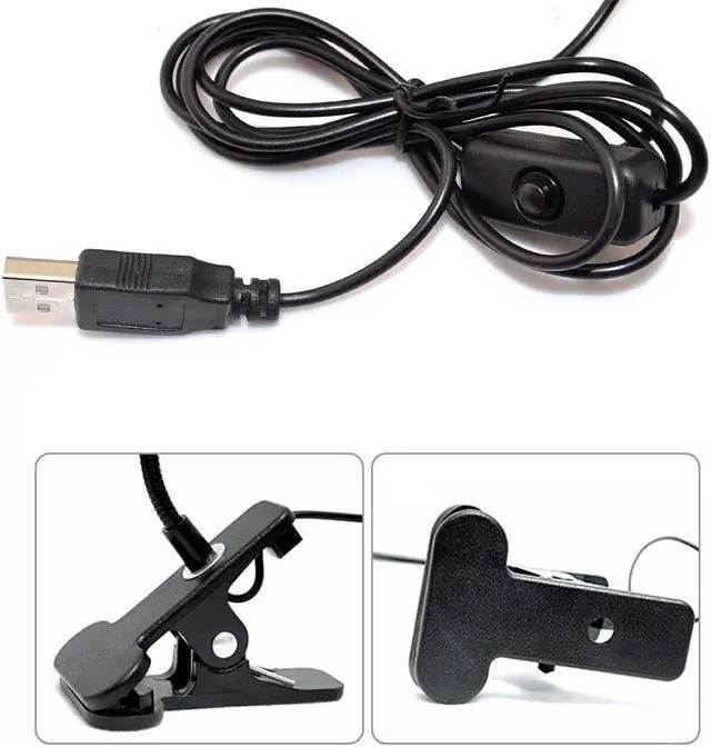 Alt view image 7 of 7 - iKKEGOL USB Clip on LED Table Desk Reading Lamp Light for Laptop Keyboard Study Ajustable Black - 30343B