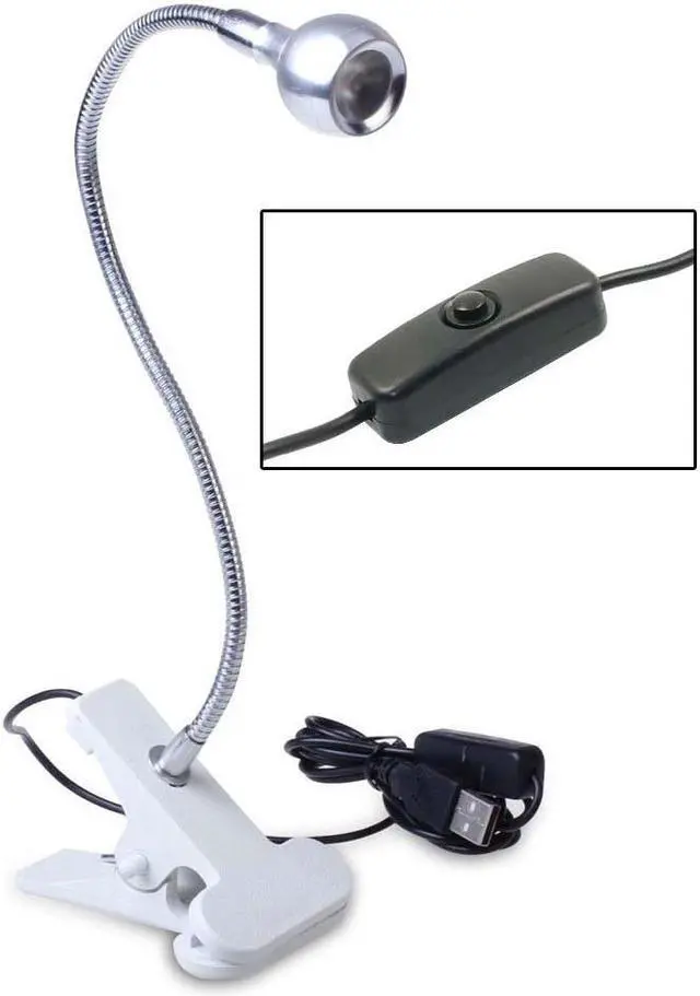 Main image of iKKEGOL USB Clip on LED Table Desk Reading Lamp Light for Laptop Keyboard Study Ajustable White - 30343W