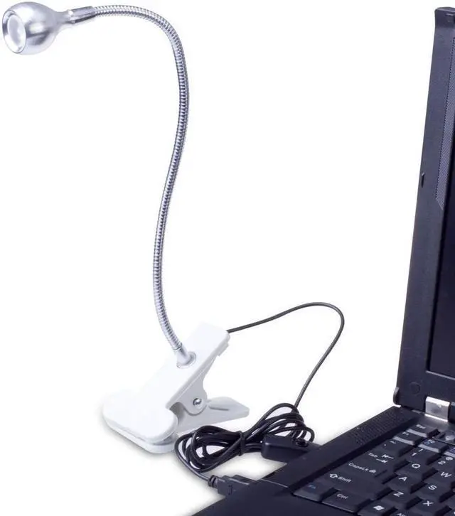 Alt view image 2 of 4 - iKKEGOL USB Clip on LED Table Desk Reading Lamp Light for Laptop Keyboard Study Ajustable White - 30343W
