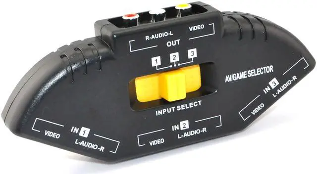 Alt view image 4 of 7 - iKKEGOL® Audio Video RCA 3 Port  Way Selector Switcher with AV Cable