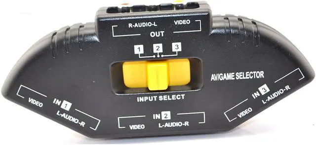 Alt view image 3 of 7 - iKKEGOL® Audio Video RCA 3 Port  Way Selector Switcher with AV Cable
