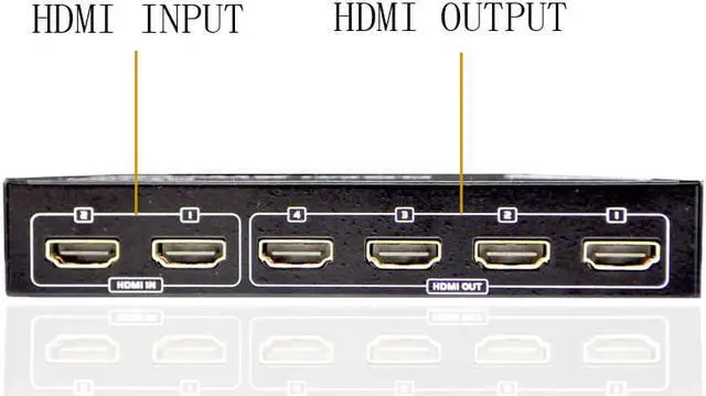 Alt view image 5 of 6 - iKKEGOL 4 Port Output 4x 2 Input HDMI Splitter Switch Box 1080P Blue Ray HDTV DVD HUB Remote Control with Power Supply