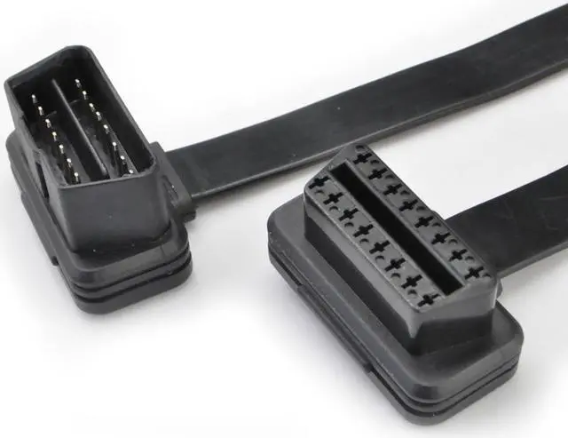 Alt view image 3 of 5 - iKKEGOL 30cm 1ft OBD2 Flat 16 Pin Car Male to Female Extension Cable Diagnostic Extender