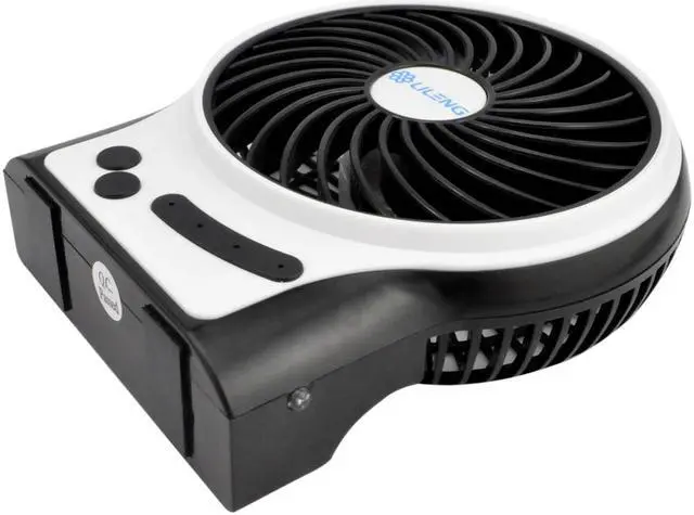 Alt view image 4 of 6 - iKKEGOL Mini Portable Wireless USB Li-ion Rechargeable Strong Wind Desk Fan Air Cooling LED 3 Gear Speed Adjustable(Black)