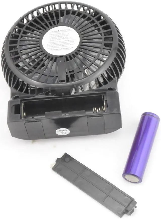 Alt view image 6 of 6 - iKKEGOL Mini Portable Wireless USB Li-ion Rechargeable Strong Wind Desk Fan Air Cooling LED 3 Gear Speed Adjustable(Black)