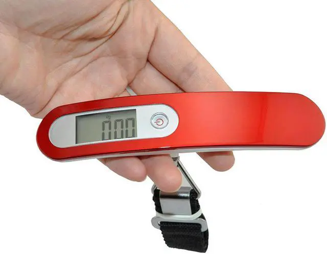 Alt view image 5 of 6 - iKKEGOL 50Kg/110lb 10g Digital Luggage Hand Hanging Fishing Travel Weight Scale Strap RE (Red)