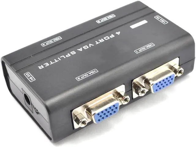 Alt view image 5 of 7 - Mini 1 to 4 Port VGA Splitter Amplifier Video Monitor TV Projector Boosting 250M