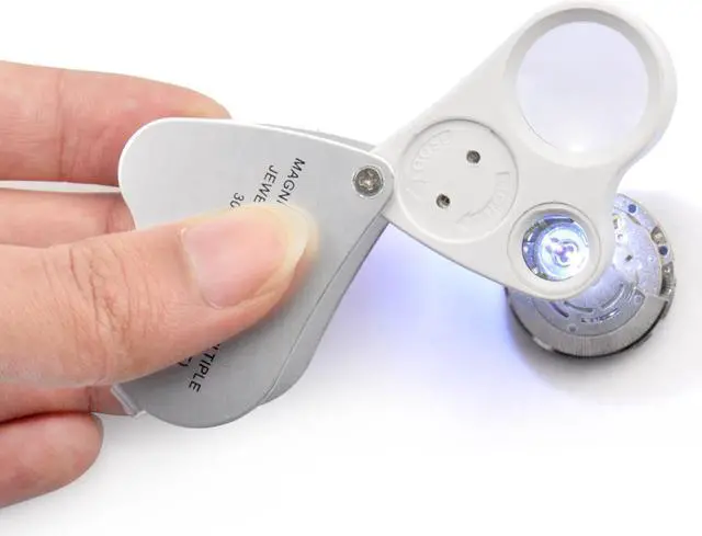 Alt view image 3 of 7 - iKKEGOL 30x 60x Dual Lens Jewelers Eye Loupe Illuminated LED Metal Body Glass Magnifier