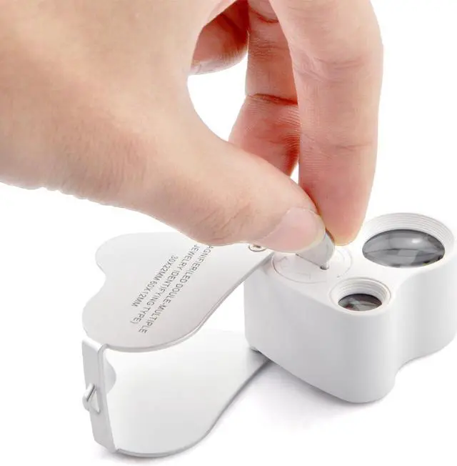 Alt view image 2 of 7 - iKKEGOL 30x 60x Dual Lens Jewelers Eye Loupe Illuminated LED Metal Body Glass Magnifier