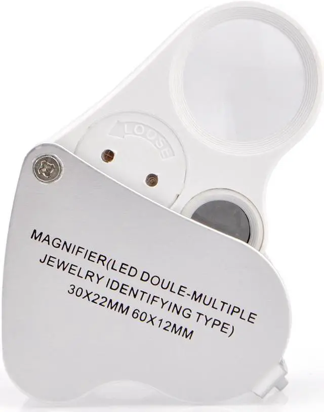 Alt view image 4 of 7 - iKKEGOL 30x 60x Dual Lens Jewelers Eye Loupe Illuminated LED Metal Body Glass Magnifier