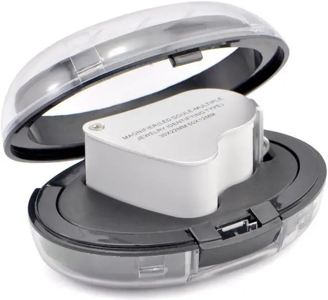 Alt view image 7 of 7 - iKKEGOL 30x 60x Dual Lens Jewelers Eye Loupe Illuminated LED Metal Body Glass Magnifier