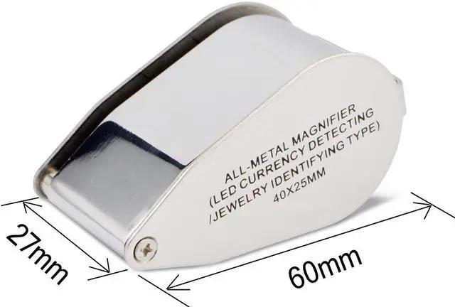 Alt view image 3 of 7 - iKKEGOL 40X 25mm All Metal Magnifier Jeweler LED UV Lens Jewelery Loupe Magnifier (LED Currency Detecting/Jewelry Identifying Type)