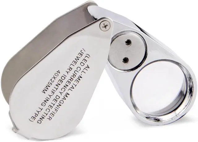 Alt view image 5 of 7 - iKKEGOL 40X 25mm All Metal Magnifier Jeweler LED UV Lens Jewelery Loupe Magnifier (LED Currency Detecting/Jewelry Identifying Type)