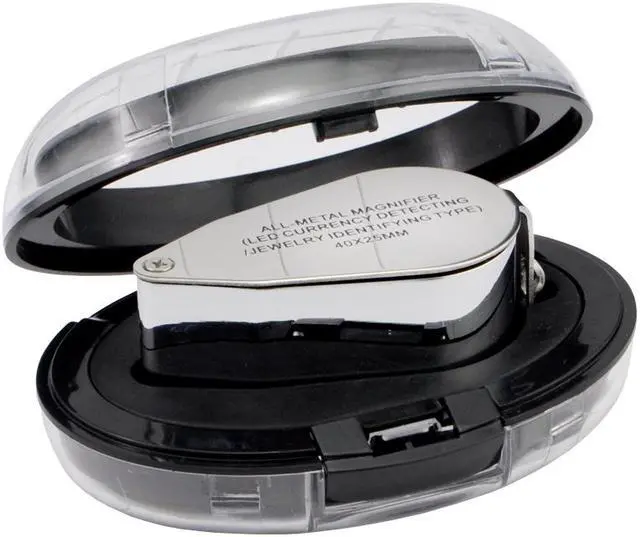 Alt view image 4 of 7 - iKKEGOL 40X 25mm All Metal Magnifier Jeweler LED UV Lens Jewelery Loupe Magnifier (LED Currency Detecting/Jewelry Identifying Type)