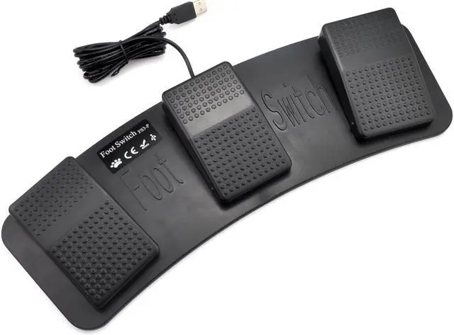 Main image of iKKEGOL Mechanical USB Foot Control Action Three 3 Triple Switch Pedal HID free Drive for Game Keyboard Mouse PC laptop