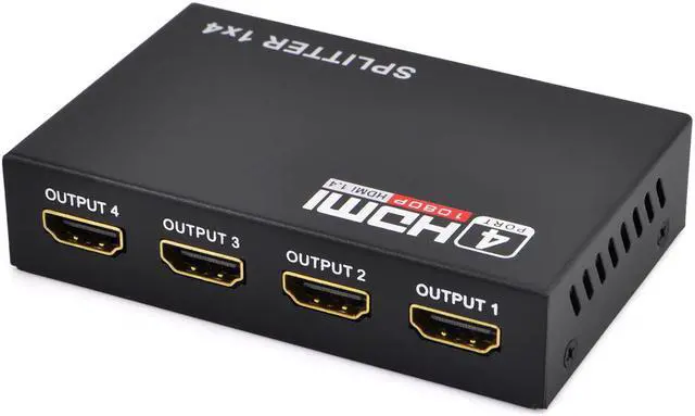 Alt view image 4 of 7 - iKKEGOL 4 Port 1 x 4 HDMI Splitter Switch Video HUB Box 1080P HD Amplifier HDTV + Power Adapter