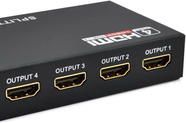Alt view image 6 of 7 - iKKEGOL 4 Port 1 x 4 HDMI Splitter Switch Video HUB Box 1080P HD Amplifier HDTV + Power Adapter