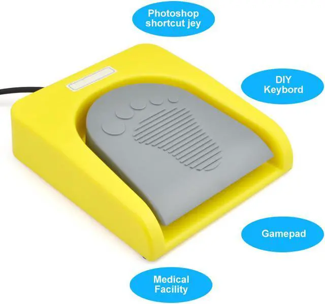 Alt view image 3 of 7 - iKKEGOL-FS2016-USB-Single-Foot-Switch-Control-1-Key-PC-Keyboard-Mouse-Action-Pedal-HID Yellow