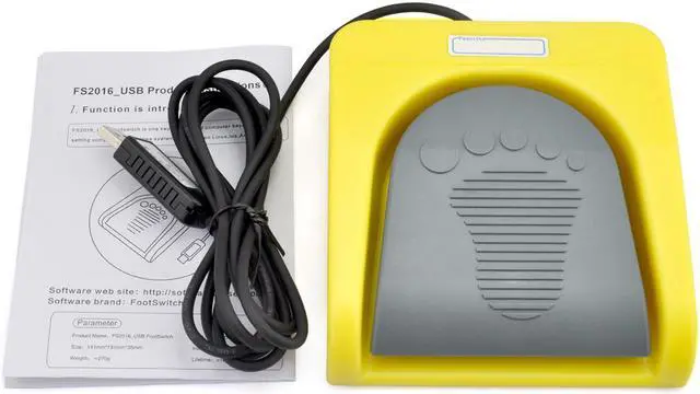 Alt view image 5 of 7 - iKKEGOL-FS2016-USB-Single-Foot-Switch-Control-1-Key-PC-Keyboard-Mouse-Action-Pedal-HID Yellow