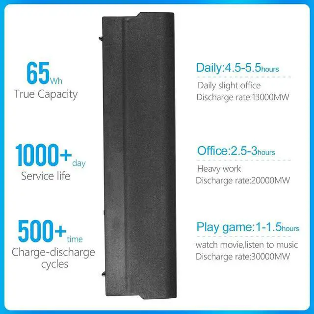 Alt view image 3 of 7 - New E6230 E6330 65Wh Laptop Battery Compatible with Dell Latitude E6120 E6220 E6430s Series,fit RFJMW FRR0G UJ499 TPHRG J79X4 7FF1K Y61CV K4CP5 MHPKF 312-1239 312-1241 312-1381