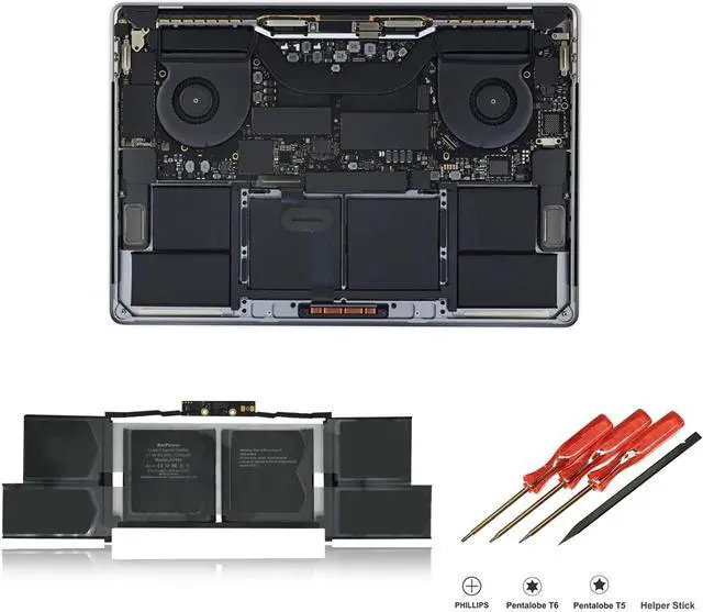 Alt view image 4 of 7 - BatPower A1820 Replacement Laptop Battery for Apple Late 2016 Mid 2017 MacBook Pro 15-inch Touch Bar A1707 EMC 3072 EMC 3162 Battery MacBook Pro 15" Touch Bar A1707 Apple A1820 Battery 76Wh