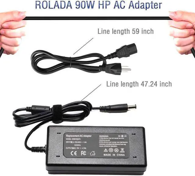 Alt view image 6 of 6 - 90W?AC?Adapter?Power?Supply?Cord?Laptop?Charger?for?HP?Pavilion?Dv4?Dv6?Dv7?G50?G60?G60T?G61?G62?G72?2000;?EliteBook?2540p?2560p?2570p?2730p?2740p?CQ40?CQ45?Cq50?Cq57?Cq58?Cq60?Cq61?Cq62