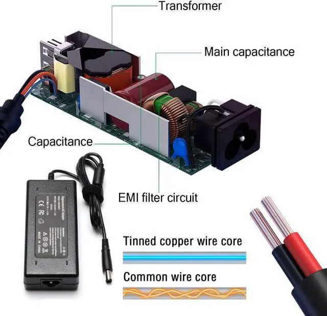 Alt view image 3 of 6 - 90W?AC?Adapter?Power?Supply?Cord?Laptop?Charger?for?HP?Pavilion?Dv4?Dv6?Dv7?G50?G60?G60T?G61?G62?G72?2000;?EliteBook?2540p?2560p?2570p?2730p?2740p?CQ40?CQ45?Cq50?Cq57?Cq58?Cq60?Cq61?Cq62
