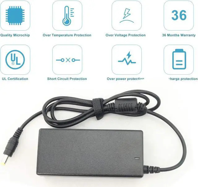 Alt view image 5 of 6 - 19V Power LCD Monitor Charger for Acer S202HL S230HL S231HL S232HL H236HL G246HL H276HL G276HL G236HL S240HL S220HQL S271HL H226HQL G226HQL S202HL S241HL HN274H AC Adapter Power Supply with Cord