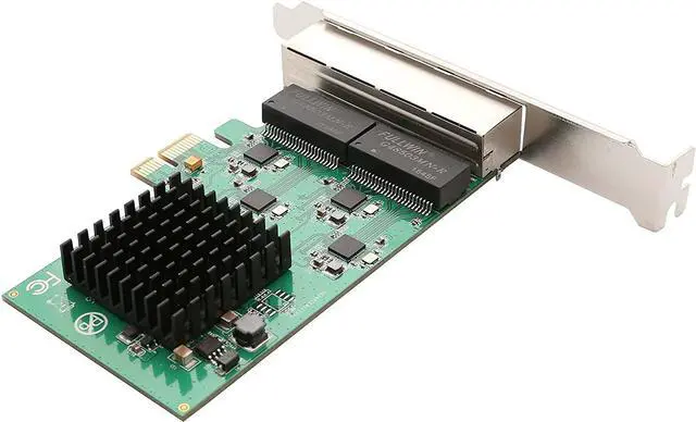 Alt view image 4 of 6 - 4 Port Quad Gigabit Ethernet PCI Express 2.1 PCI-E x1 Network Interface Card (NIC) 10/100/1000 Mbps Realtek Chipset SI-PEX24042