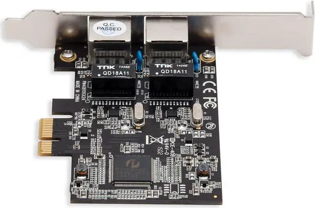 Alt view image 4 of 7 - Syba 2 Port Gigabit Ethernet PCI-e x1 Network Interface Card 10/100/1000Mbps LAN Adapter Controller RTL8111E