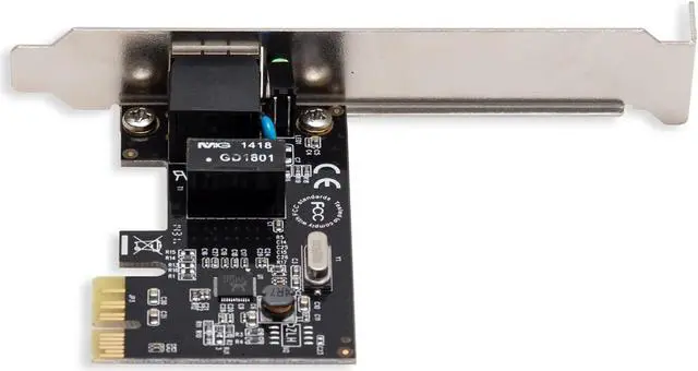 Alt view image 3 of 7 - Syba SD-PEX24009 Gigabit LAN Network NIC PCIe x1 Card Black