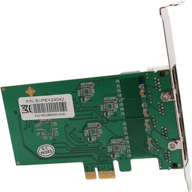 Alt view image 5 of 6 - 4 Port Quad Gigabit Ethernet PCI Express 2.1 PCI-E x1 Network Interface Card (NIC) 10/100/1000 Mbps Realtek Chipset SI-PEX24042