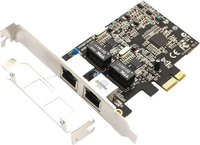 Alt view image 6 of 7 - Syba 2 Port Gigabit Ethernet PCI-e x1 Network Interface Card 10/100/1000Mbps LAN Adapter Controller RTL8111E