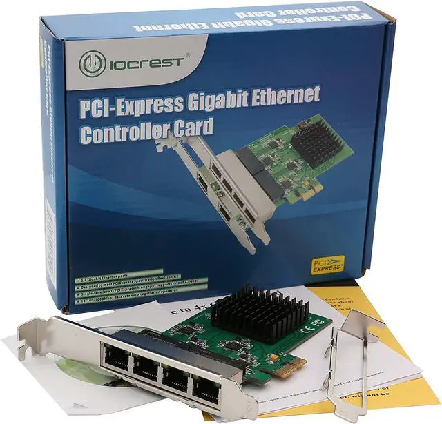 Alt view image 6 of 6 - 4 Port Quad Gigabit Ethernet PCI Express 2.1 PCI-E x1 Network Interface Card (NIC) 10/100/1000 Mbps Realtek Chipset SI-PEX24042
