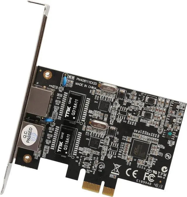 Alt view image 7 of 7 - Syba 2 Port Gigabit Ethernet PCI-e x1 Network Interface Card 10/100/1000Mbps LAN Adapter Controller RTL8111E