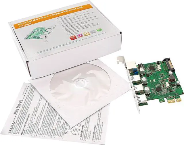 Alt view image 6 of 6 - Syba SD-PEX50100 3 Port USB 3.1 Gen 1 and Gigabit Ethernet PCI-e 2.0 x1 Card