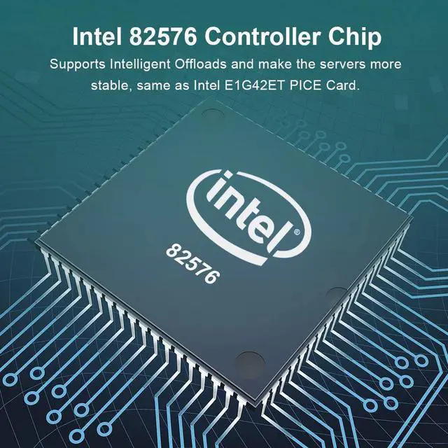 Alt view image 4 of 7 - 10/100/1000Mbps Gigabit Ethernet Converged Network Server Adapter Card (NIC) with Intel 82576 Controller Chip, Dual RJ45 Copper Ports, Compatible for Intel E1G42ET, PCI Express 2.1 X1