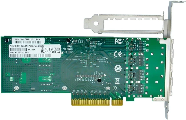 Alt view image 2 of 5 - with Intel Chipset X710-DA4 4Port SFP+ 10Gb Ethernet Converged Network Card Adapter ISCSI NFS DDJKY PCI-e3.0 x8 Controller NIC