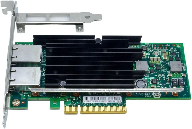 Alt view image 3 of 4 - 10Gb PCI-E x8 with Intel Chipset X540-T2 Ethernet Network Card Dual RJ45 Port Server LAN Controller Adapter NIC