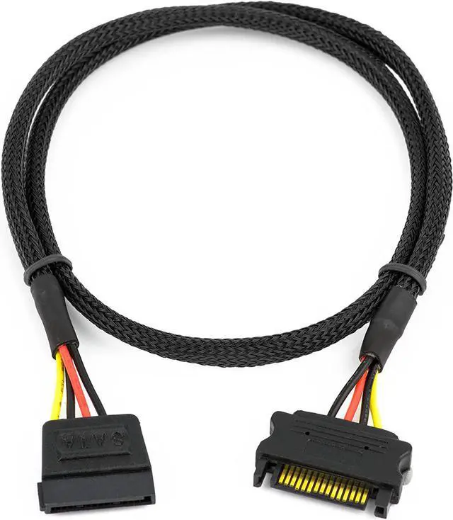 Main image of CRJ SATA Power Extension Cable with High Density Black Sleeving 24