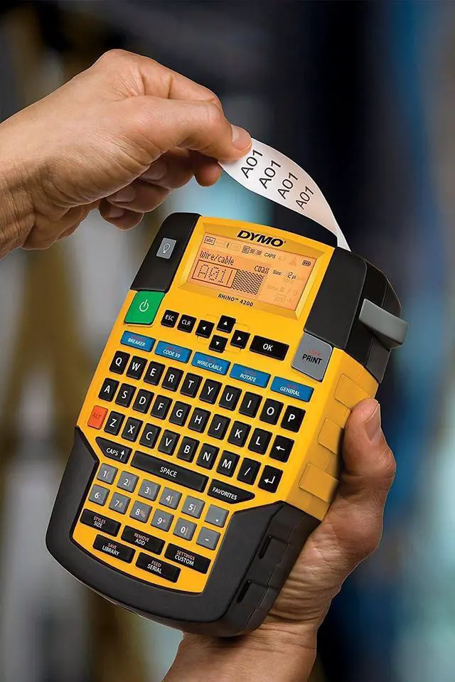 Alt view image 7 of 7 - Industrial Label Maker | Rhino 4200 Label Maker Time-saving Hot Keys Prints Fast Durable For Job Sites and Heavy-Duty Labeling Jobs