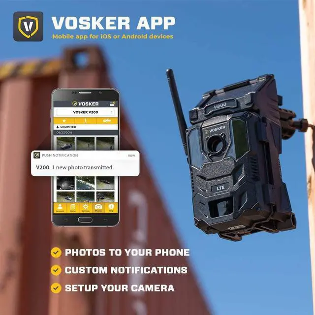 Alt view image 5 of 6 - Vosker V200 | Outdoor Security Camera | Built-in Solar Panel | Cellular LTE, Wireless, Weatherproof, No Wi-Fi Required | Motion Activated HD Surveillance Cameras | Mobile Phone Push Notifications